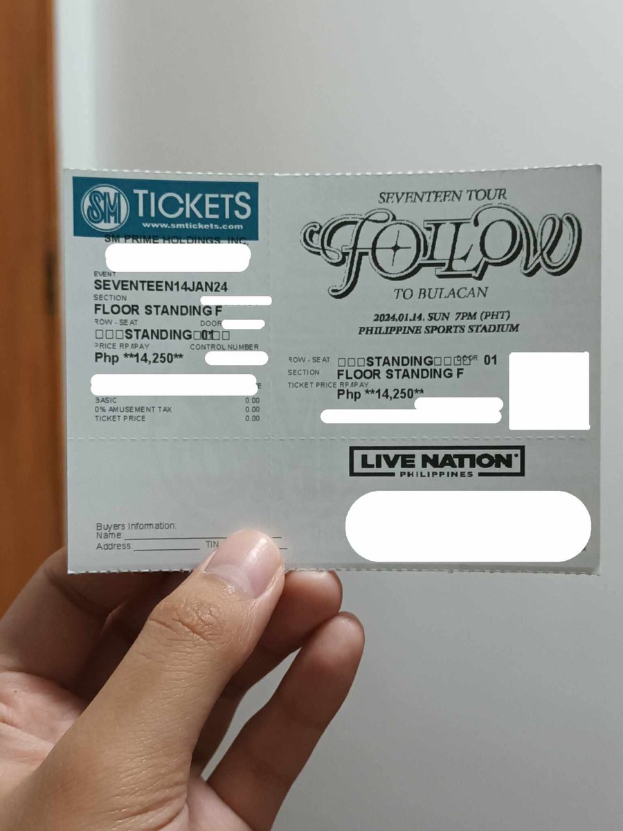 wts lfb svt ph
seventeen follow tour bulacan ticket

- (1) vip standing f
- day 2
- 13k

helping a friend 🏹😇 dm me!
#SEVENTEENinBULACAN 
#FOLLOW_TO_BULACAN