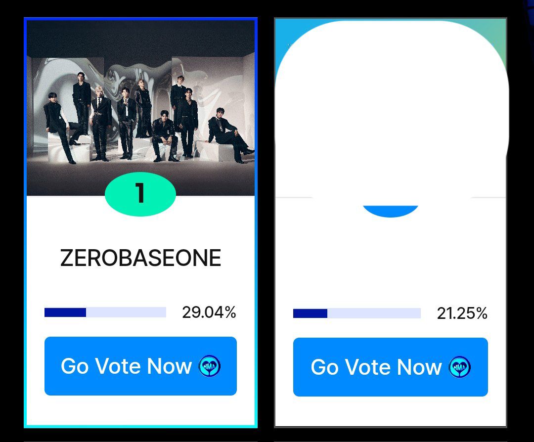 ZEROBASE1_VT's tweet photo. [HMA ROTY Award Update 🏆] 

1. ZEROBASEONE - 29.04%

Gap with #2 is 7.79%

Vote on Whosfan app and remind your Zerose friends to vote &amp; collect tickets. Collect 75 and more voting tickets daily as advised! 🩵 Let's do this for HMA especially after winning ROTY Grand Slam! 🌹 https://t.co/wcrPerf0Ee