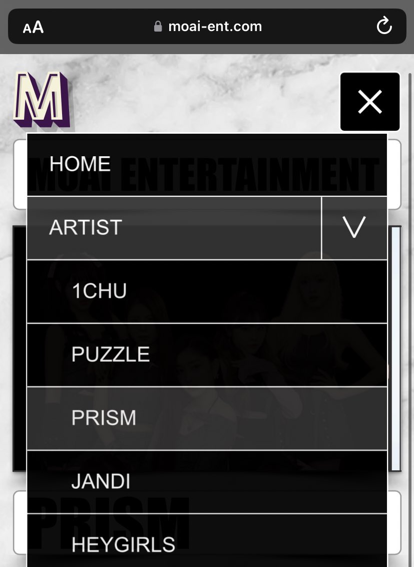 nugupromoter's tweet photo. MOAI Entertainment has added a new group named PRISM to their website 

It was previously announced that they would debut a new girl group this year https://t.co/MejR5Au3JG