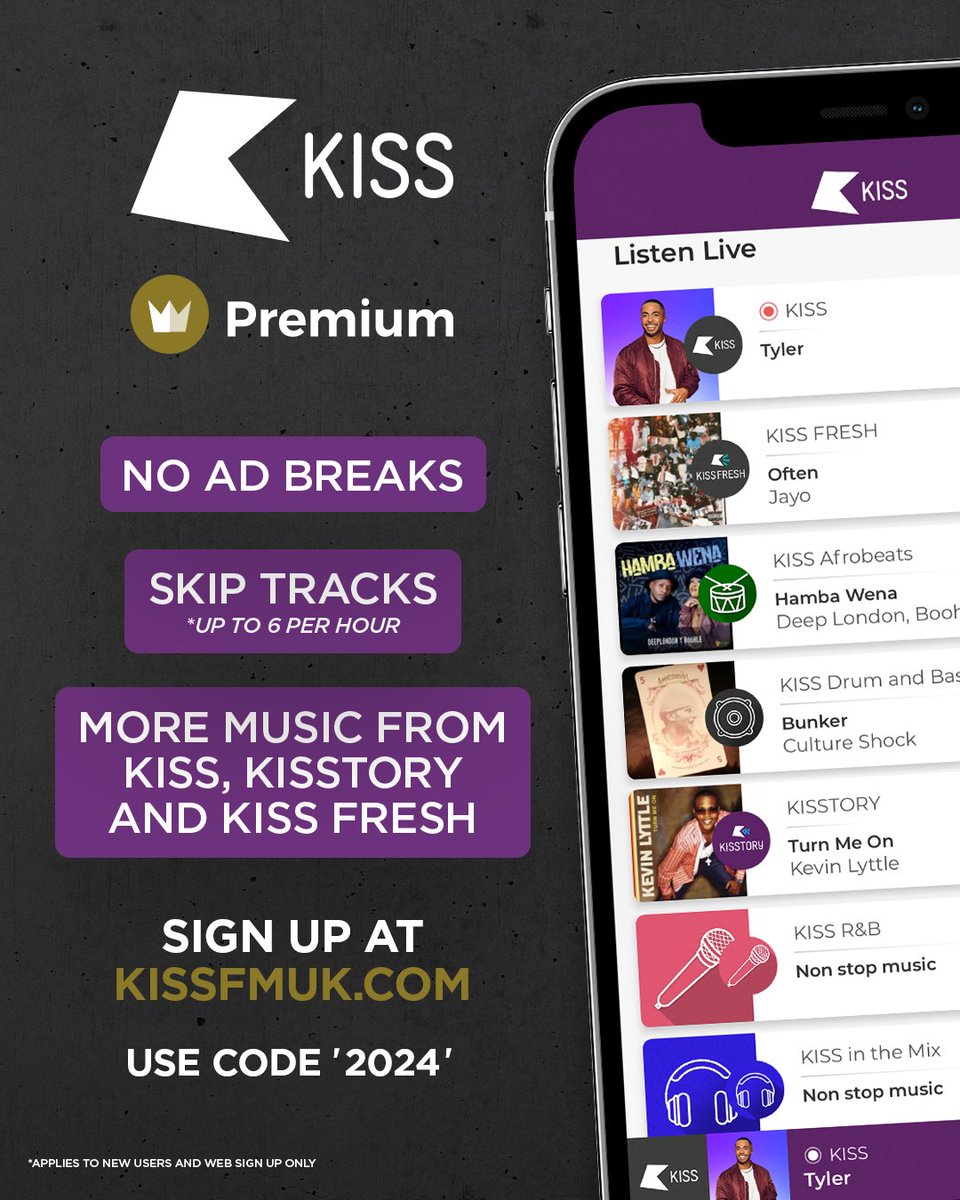 Whatever you're up to, we've got a playlist for you!
💪 KISS Workout
🎙️  KISS R&amp;B
💃  KISS in the Mix

AND we're giving you a free 3 month trial on KISS Premium 🙌

Sign up now 👉 bit.ly/KISSPREMIUM