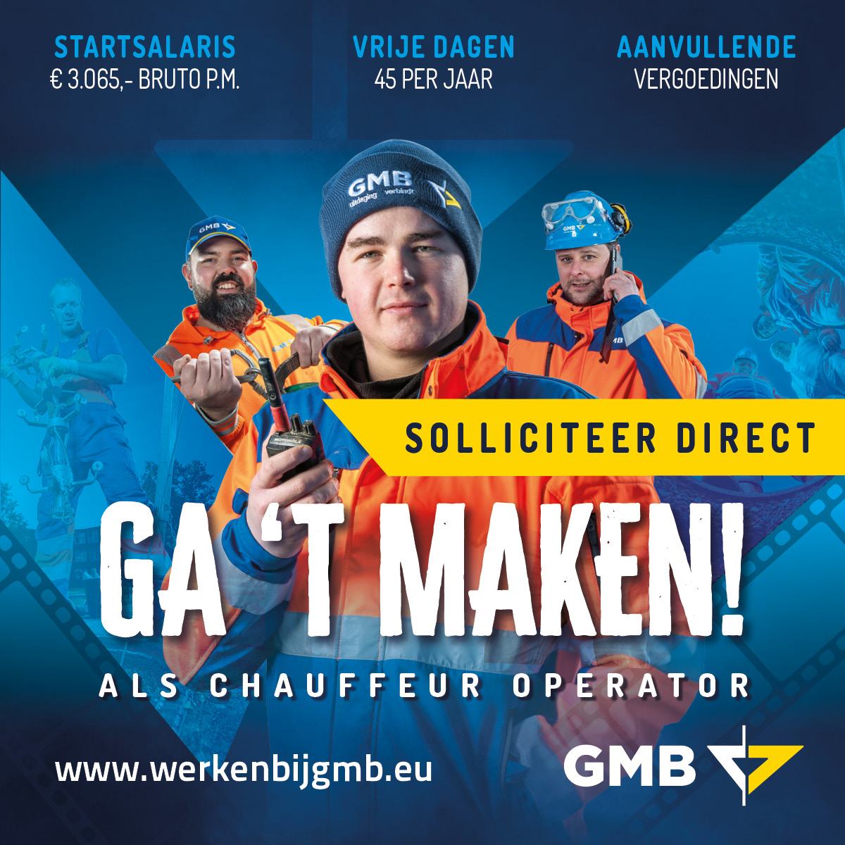 GMB Leidingtechnieken zoekt chauffeur operators! Ontdek de vrijheid van werken in de buitenlucht, maak gebruik van de nieuwste technieken en verdien een goed salaris! Ben of ken jij iemand die ons team kan versterken? Bekijk: werkenbijgmb.eu/leidingtechnie…
#WerkenbijGMB #Vacature