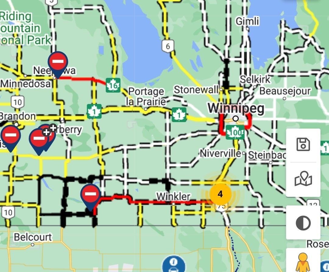 NZPChasers's tweet photo. Some highway closures across Manitoba this morning:
- Perimiter hwy around Winnipeg
- Hwy 3 (from hwy 75 to Pilot Mound)
- Yellowhead (from Westbourne to Neepawa)
#MBwx #MBroads https://t.co/htekLJdiHR