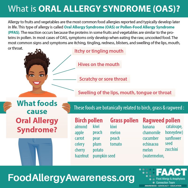 #Allergy to fruits and vegetables are the most common #foodallergies reported by adults and typically develop later in life. 

Visit #FAACT to learn more:
buff.ly/2NlhKGX 

#LearnTheFAACTs #KnowTheFAACTs #ShareTheFAACTs #OralAllergySyndrome #PollenFoodAllergySyndrome