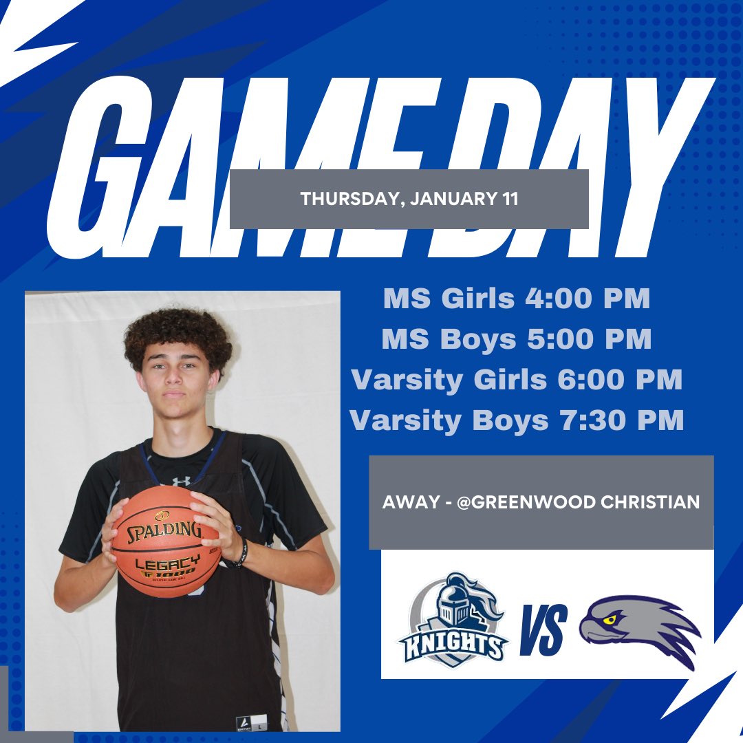 It is Game Day and the first game of region play for our teams. We hope you can travel with our teams down as they compete against Greenwood Christian! Safe travels and let’s go knights!