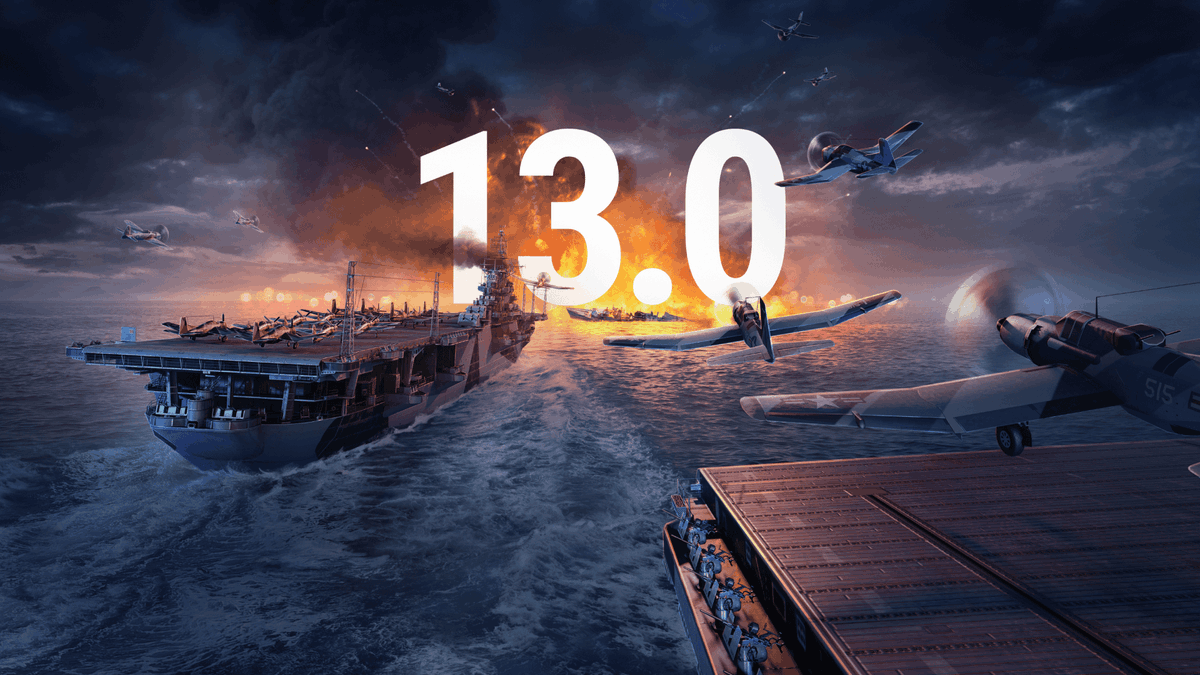 WorldofWarships's tweet photo. Captains, Update 13.0 is officially live on all servers! A new wave of American Aircraft Carriers is launching. https://t.co/DdoG8oXnTj