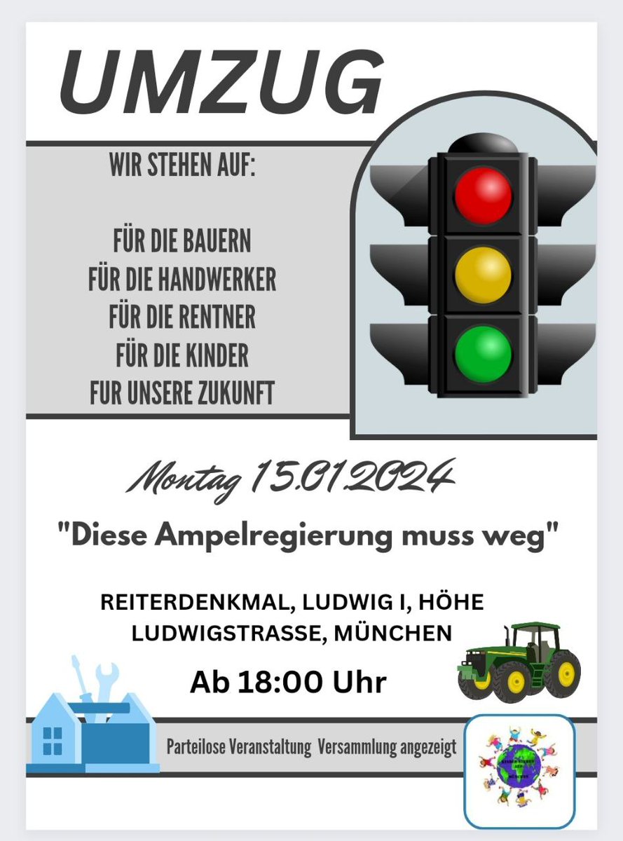 _KSA_MUC's tweet photo. München 15.01.2024
🚦muss weg!!! 

#Bauernaufstand #Bauern #Landwirte  #Demo #München https://t.co/uVqNRnUuwZ
