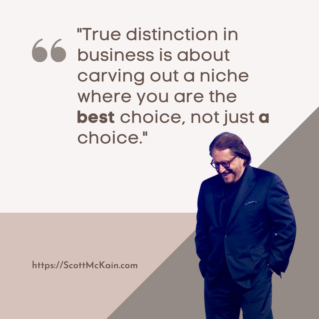 scottmckain's tweet photo. Be the BEST choice in your field - don't settle for just being A choice they can make! #BeDistinct
https://t.co/6TddHp6etM
#CX #leadership #keynotespeaker https://t.co/Ko2rsbhHCD