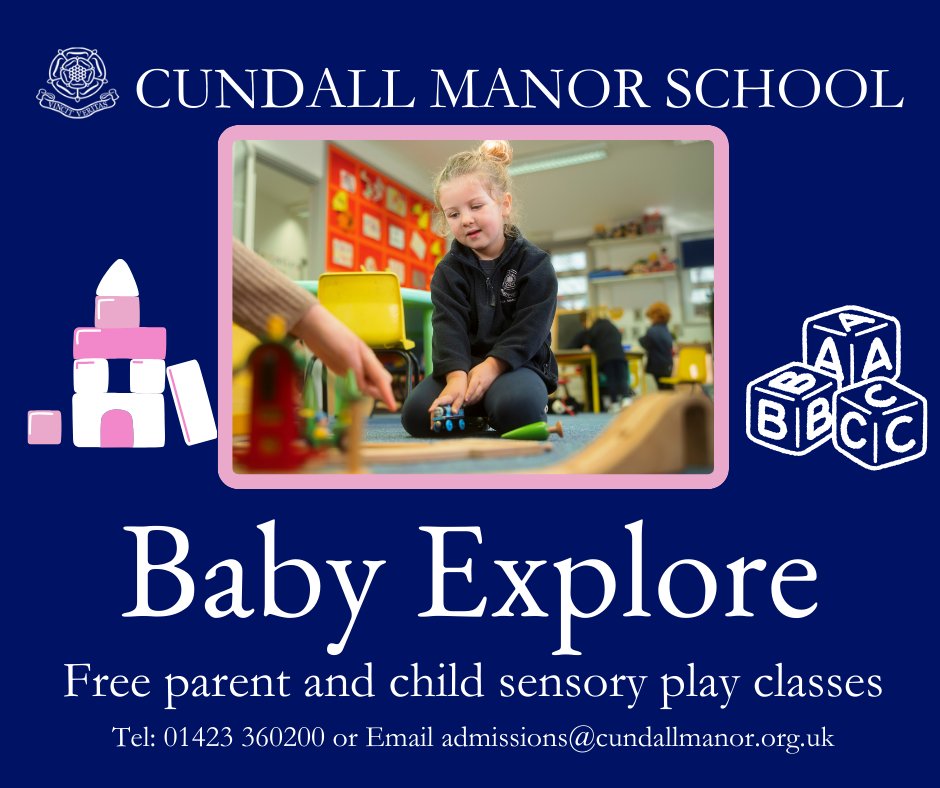 🎈Are you interested in Cundall Manor's free sensory play classes for parents and babies? 💖👶🧸We'll be laughing, learning, and creating beautiful memories; what could be a better bonding experience than this? Why not join us?  🎈