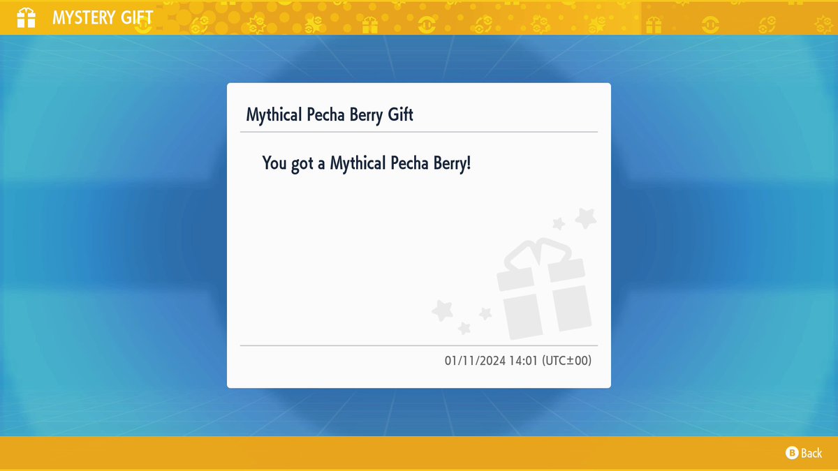 Serebii Update: The Pokémon Scarlet &amp; Violet: The Hidden Treasure of Area Zero - Epilogue is now available. Get the item Mythical Pecha Berry with the  Mystery Gift -> Recieve Via Internet

Details and coverage @ serebii.net/index2.shtml