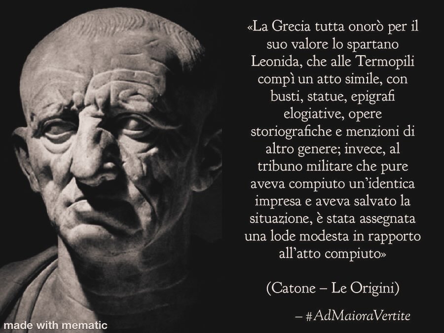 Tommygladius79's tweet image. Le Origines Catoniane: Una Storia di Roma a difesa della Tradizione 

“Catone sceglieva di portare in luce le azioni…che rappresentavano la virtù collettiva dello Stato romano.”
(CFR. Le 𝑂𝑟𝑖𝑔𝑖𝑛𝑒𝑠 di Catone, prima opera storica in latino)
#AdMaioraVertite #Catone #Roma