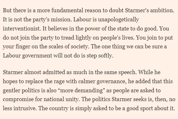 Starmer promised “a politics that treads a little lighter on all of our lives”. Like as if, says @robertshrimsley ft.com/content/f977f5…