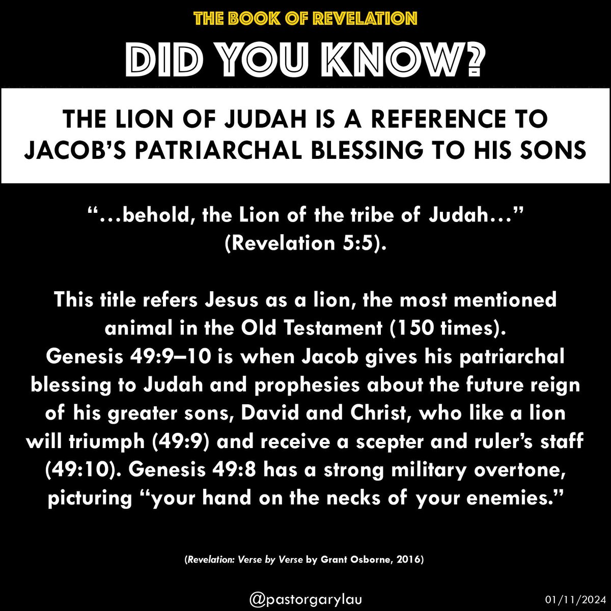 #DidYouKnow #DYK #LearntheBibleFast #Bible #BibleStudy #Christian #Christianity #Scripture #BibleTrivia #Revelation #TheBookofRevelation