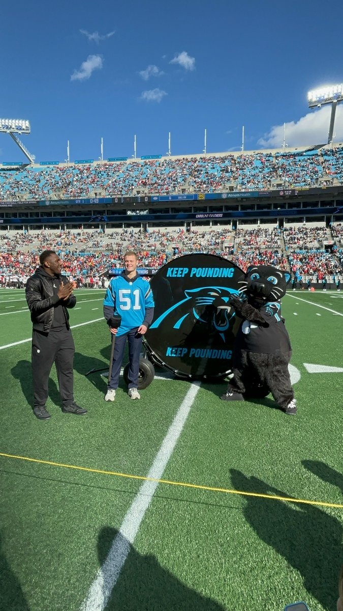 brooks_mauk's tweet photo. For anyone facing a struggle, keep fighting, Keep Pounding!  The reward is so much greater than the pain and the sense of gratification you will feel after, is unmatched!  Never give up!
Thank you for the incredible experience! @Panthers @AtriumHealth @EricWarrenMD1 @BigDubFootball @HustonMattson @coachcaponewhs @ThomasDavisSDTM @athielen19