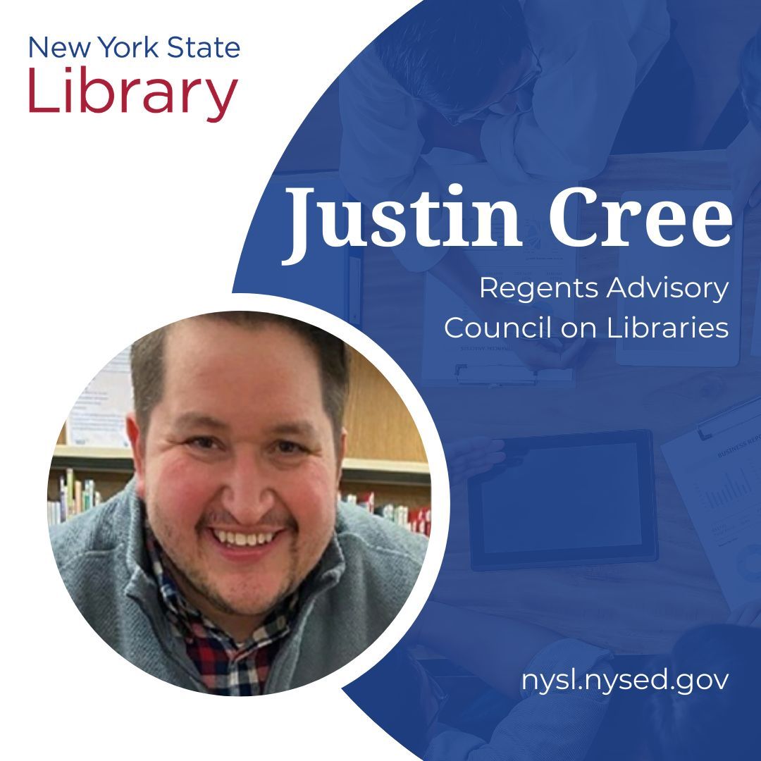 NYSLibrary's tweet photo. In December, the NYS Library welcomed two new members to the Regents Advisory Council on Libraries. Join us in welcoming and getting to know one of our new RAC members, Justin Cree. Justin Cree is the Director of the Akwesasne Cultural Center.
#NYLibrarians #NYLibraries https://t.co/F4gmubzwoR