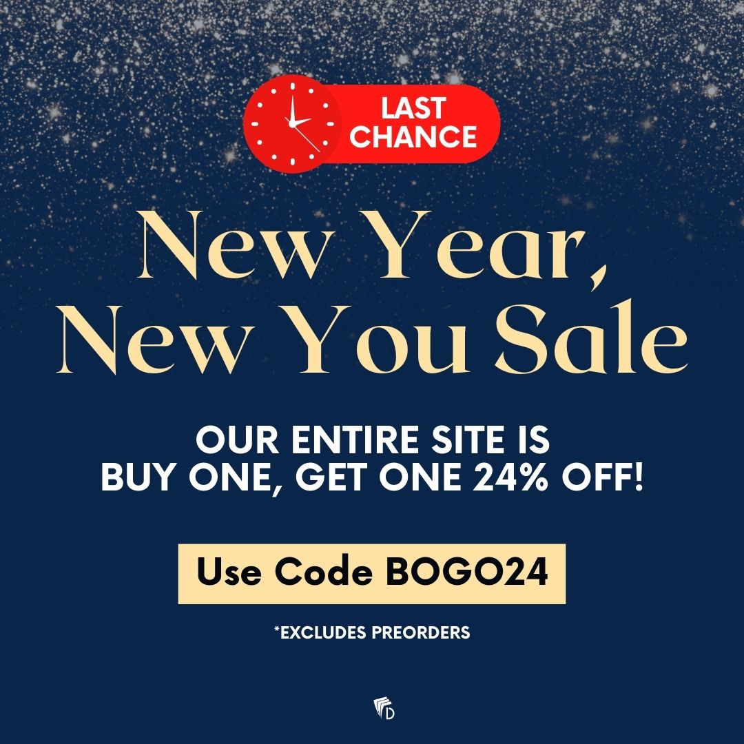 ⏰ 🎉 📚 Last chance to shop our New Year, New You Sale! Use code BOGO24 at store.dexteritybooks.com to buy one, get one 24% off our entire site! Excludes preorders. 

#newyearnewyou #newyearsale #sale #bookdeal #booksale #tbr #indiepublishing #whattoread