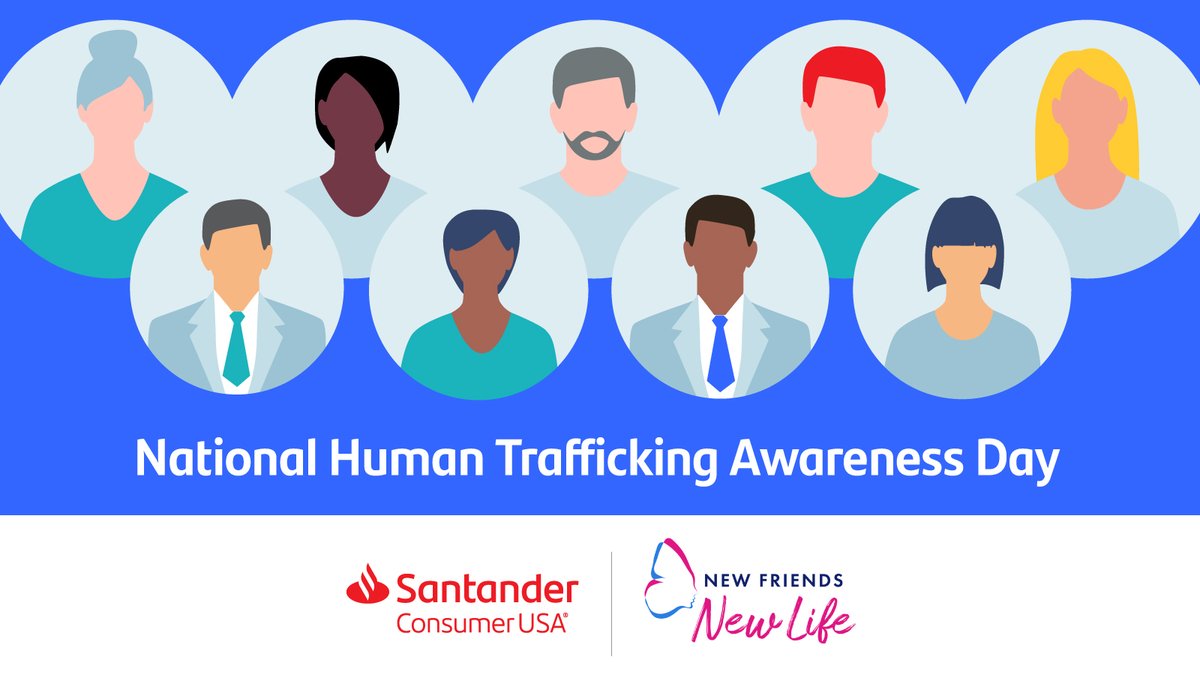 SantanderUSA's tweet photo. On National Human Trafficking Awareness Day, The Santander Consumer USA Inc. Foundation supports grantee @nfnlnews and the millions of men, women and children trafficked worldwide every year. #TacklingTrafficking #SCintheCommunity https://t.co/PxlxWhWK2o