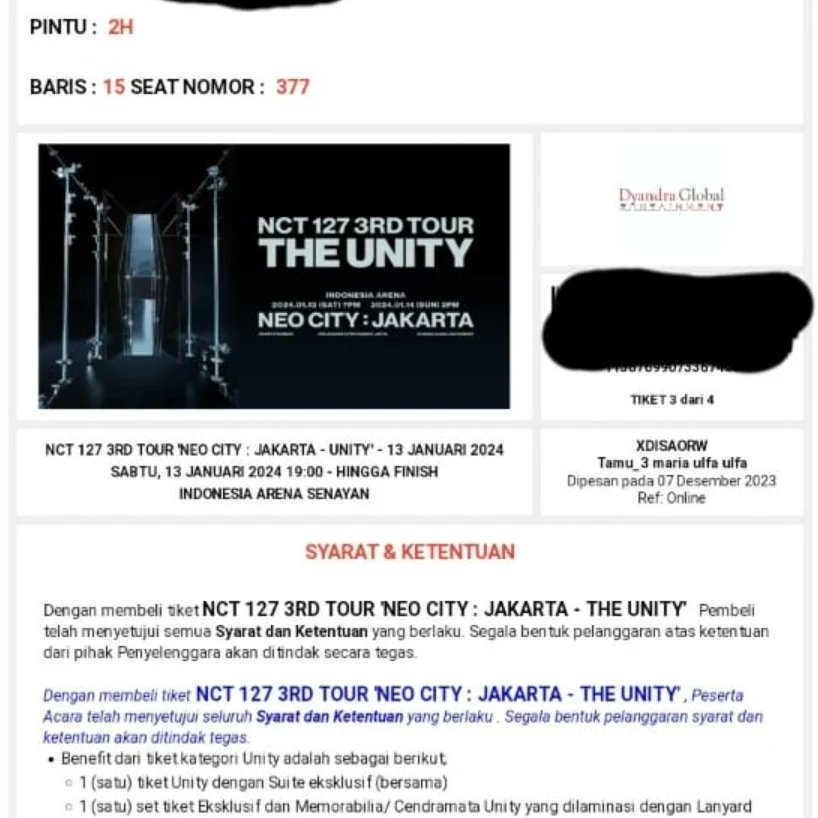 CakesDyfa72876's tweet photo. Wts 4 ticket CAY 2 day 1 door 2H, ROW 15. DM FOR DETAILS, Trusted #NCT127_NEOCITY_THE_UNITYinJAKARTA https://t.co/Af6uj75Q8B