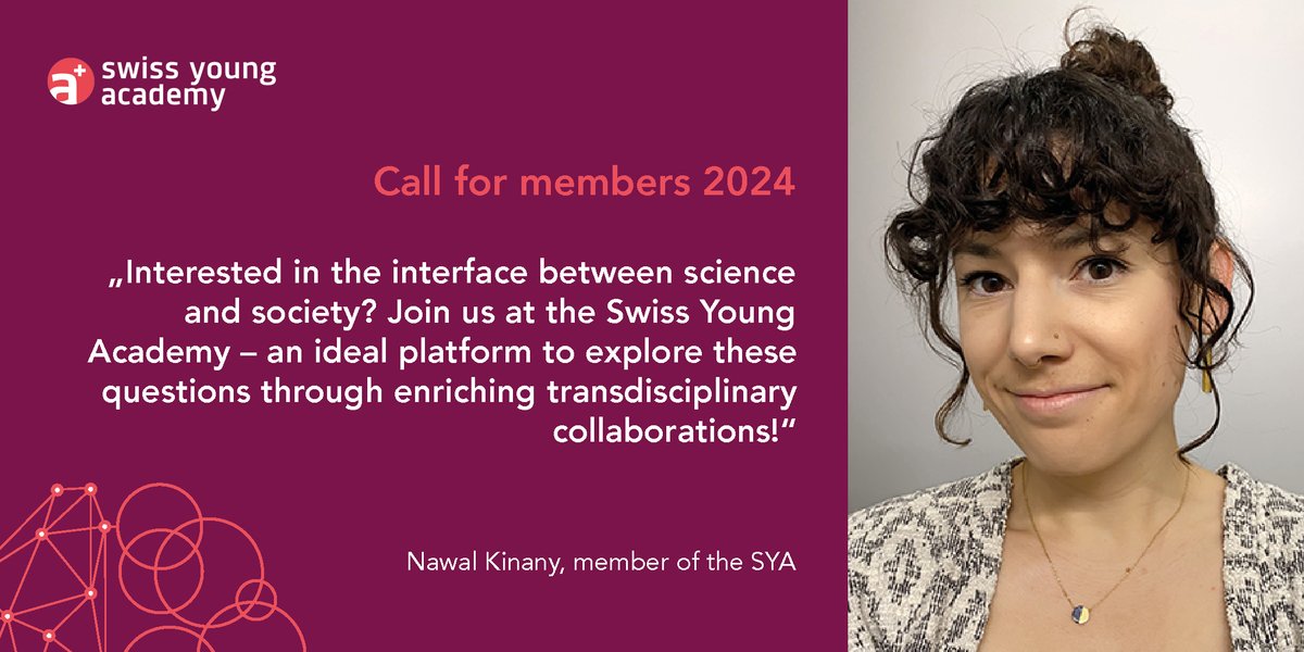 CALL FOR MEMBERS OPEN 📣 The #SwissYoungAcademy offers unique #opportunities to carry out inter- and #transdisciplinary #projects at the #interfaces of #science, #society and #policy together with other #EarlyCareerResearchers and academics. Apply now ➡️swissyoungacademy.ch/en/mitgliedsch…