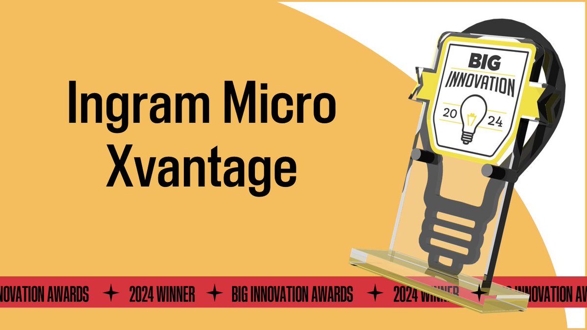 Applause to Ingram Micro Xvantage @IngramMicroInc #winner 2024 BIG #Innovation #Award Learn why at xvantage.com bit.ly/3H9Db8a