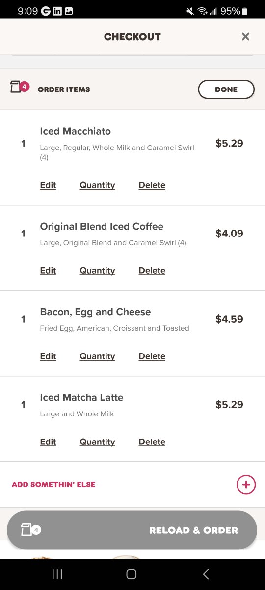 tacosbasic's tweet photo. Wow the new Dunkin' rewards program sucks. You're telling me that $1.20 different between a coffee and a macchiato is worth 400 more Points? Also the macchiato and matcha cost the same but the matcha is 200 points less. This is dumb. #dunkindonuts @dunkindonuts https://t.co/Q8SY7SOlKz