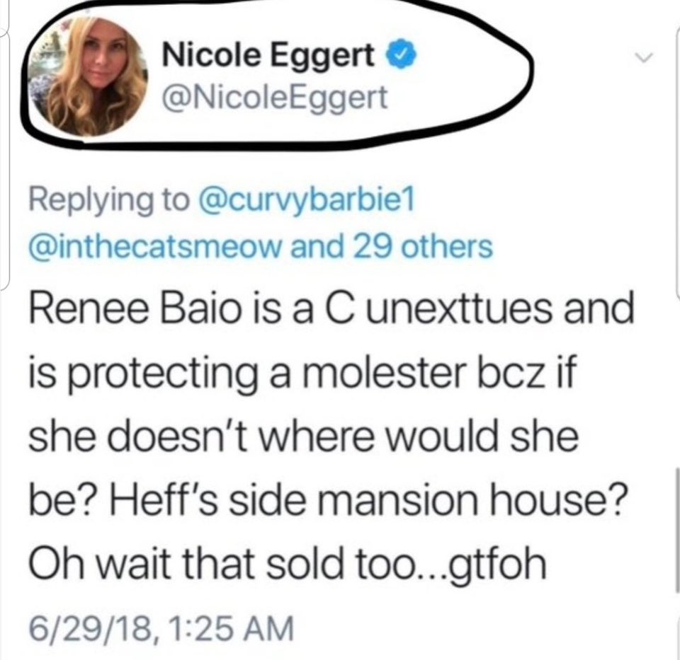 MrsScottBaio's tweet photo. Part l:While I wouldn’t wish cancer on ANYONE, let’s be clear here. For FIVE LONG YEARS #nicoleeggert tormented my life (not just @ScottBaio ) she doxed my then 9 year old daughter school, golf course, &amp; church. She viciously attacked ANYONE who did NOT believe her changing lies https://t.co/sRnI8SZIc5