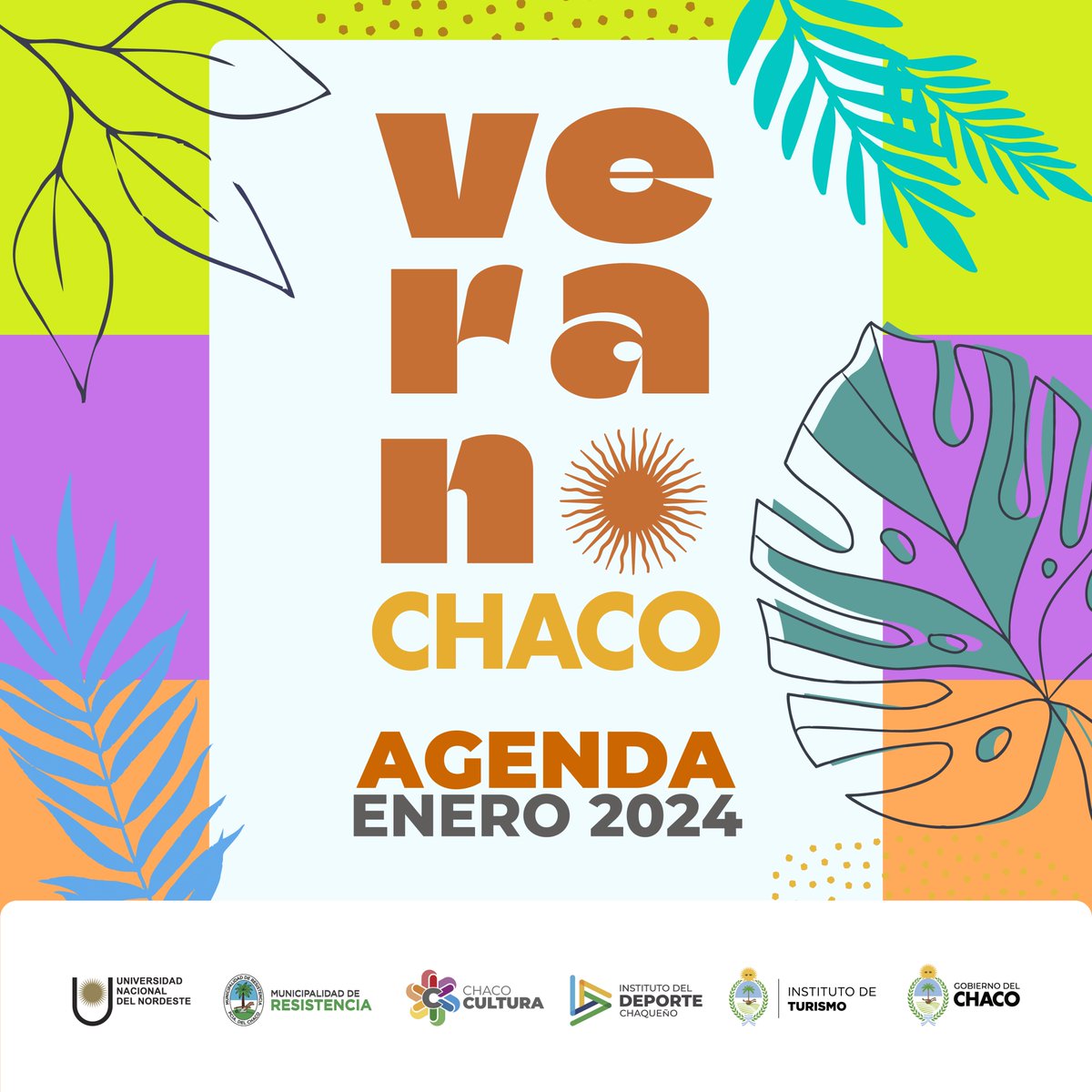 📷 Agenda Verano 2024 📷
La agenda se compartirá como historias en nuestras redes sociales y en las de Instituto de Cultura Chaco, Instituto del Deporte Chaqueño y de la Secretaría de Cultura y Turismo de la Ciudad de Resistencia.
¡Seguinos en Instagram para no perderte de nada!