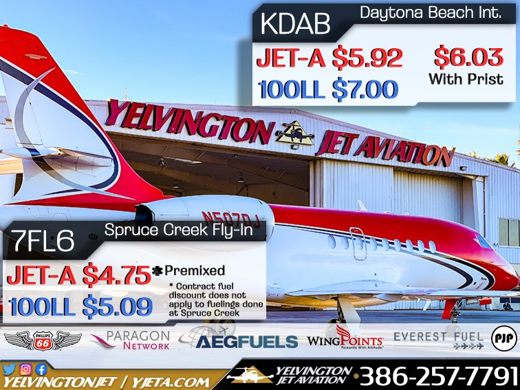 Keep up to date with our latest fuel price. Call us with any questions about fuel contracts and discounts. 386-257-7791 •YJETA.COM #yelvingtonjetaviation #jetfuel #avgas #7f6 #fuelprice #fuelprices #CustomerService #Aviation #kdab #FBO #techstop