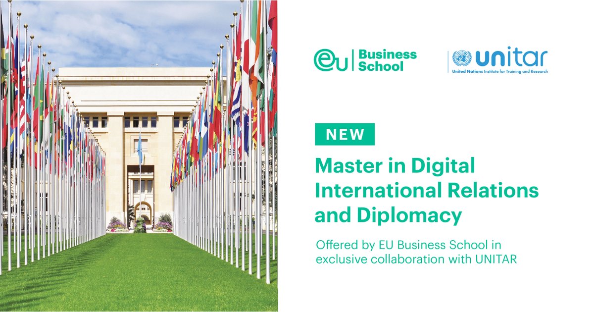 EU_group's tweet photo. π EU Geneva proudly introduces our cutting-edge Master's program in Digital International Relations and Diplomacy, developed with @UNITAR
Ready to make your mark? Explore now! β¬οΈ
https://t.co/Co15CZeVYM
#EUexperience #EUGeneva #UN #GlobalDiplomacy #InternationalRelations https://t.co/6zoNnRM0WU