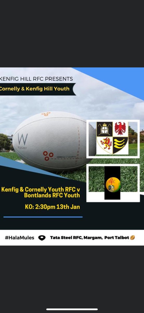 Cornelly / Kenfig hill youth (@mulesyouth) on Twitter photo Friendly game this week as we play <a href="/bontlandsyth/">Bontlands Youth RFC</a> big shout out to <a href="/tatarugby/">TATA STEEL RFC</a> for the use of their facilities. 40 young lads getting game time so thanks guys. Much appreciated #lettheboysplay #halamules Friendly game this week as we play <a href="/bontlandsyth/">Bontlands Youth RFC</a> big shout out to <a href="/tatarugby/">TATA STEEL RFC</a> for the use of their facilities. 40 young lads getting game time so thanks guys. Much appreciated #lettheboysplay #halamules