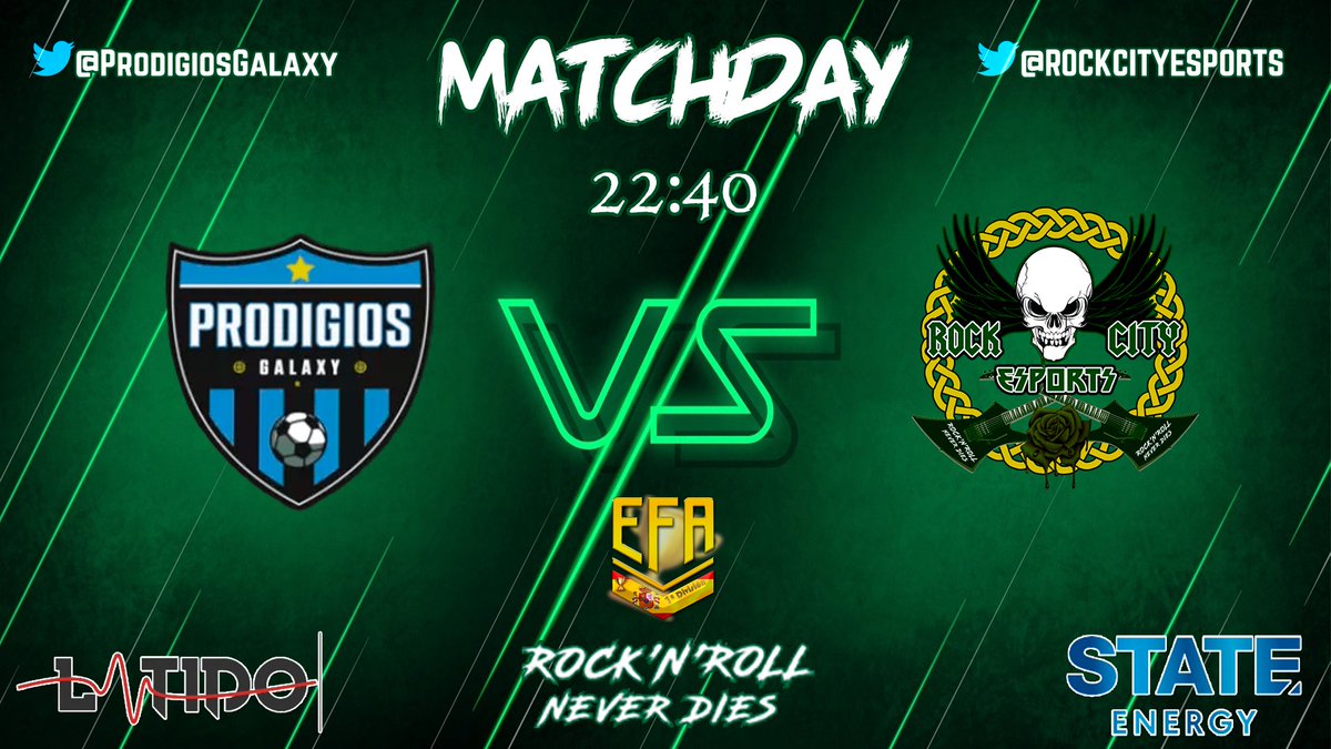 RockCityEsports's tweet photo. 🔥MATCHDAY🔥

¡Buenas Rocker@s! Hoy traemos el ultimo partido de liga en @VFOspain ¡Animo Rock City!

🏆|@EFAesportsSpain 
🕚|22:40
🆚|@ProdigiosGalaxy 

🏆|@VFOspain 
🕚|23:00
🆚|@Proscritoscf 

🏆|@VPG_Spain 
🕚|23:20
🆚|@ATMeSports24 

@latidoshop @statedrinks @ComunidadClubes https://t.co/5n4NhpYS7r