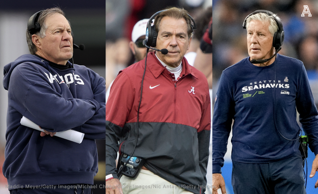 In the last 24 hours, football has seen the regimes of Bill Belichick, Nick Saban and Pete Carroll come to an end. ◽️904 wins ◽️9 national titles ◽️7 Super Bowls The end of an era. H/T @colecubelic