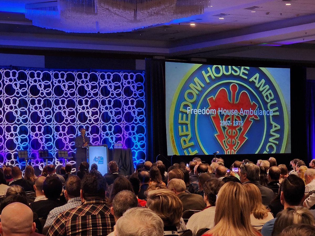 What an HONOR to hear Chief John Moon deliver the keynote address at #NAEMSP2024 If you haven't heard of Freedom House Ambulance, add American Sirens to your cart right now. We owe a debt of gratitude for the immense influence on EMS as we know it.