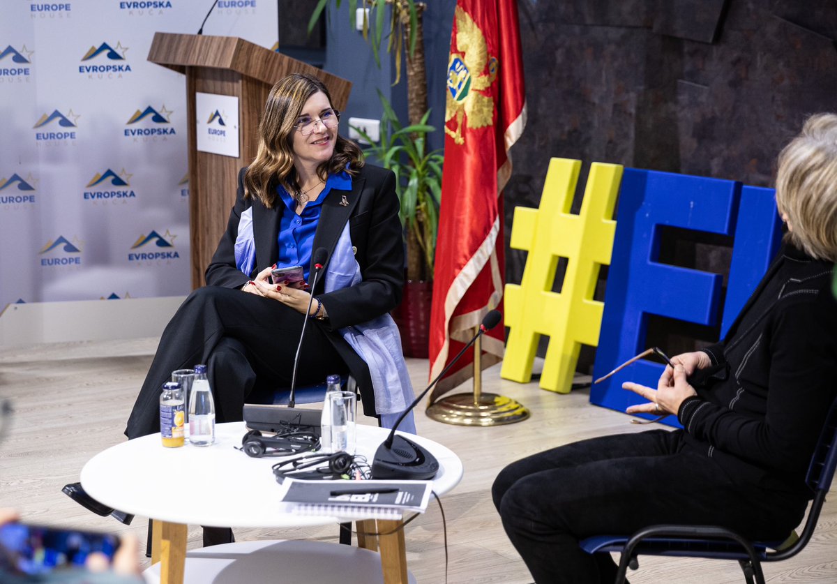 evropska_kuca's tweet photo. In the next 6️⃣ months, #Belgium presides over 🇪🇺 Council ☝️. Belgian Ambassador  to 🇲🇪 and 🇷🇸 @BelgiumBelgrade HE Cathy Buggenhout presented priorities of the 🇧🇪 presidency: Protecting citizens 🙋‍♂️, strengthening the economy 🏭, preparing for the future 🤝 #EUforME 
@EU2024BE https://t.co/7FHRQI5R0j