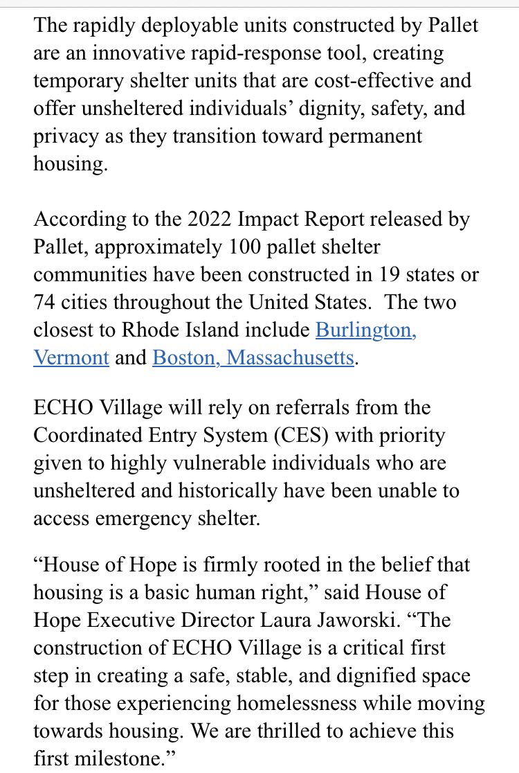 IanDon's tweet photo. RI Dept of Housing plans ‘Pallet Shelter Community’ near the Foxy Lady in Providence https://t.co/tg3adatyJQ