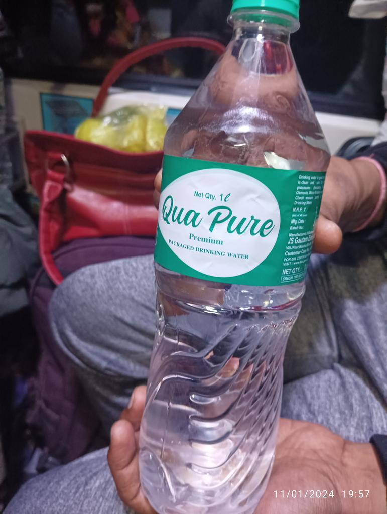 Selling private brand instead of RAIL NEER  in train 12307 M1 
by the pantry people.Upon asking saying no stock
<a href="/IRCTCofficial/">IRCTC</a> <a href="/indianrail/">Indian Railways</a> <a href="/IndianRailUsers/">Bharatiya Rail Yatri</a>