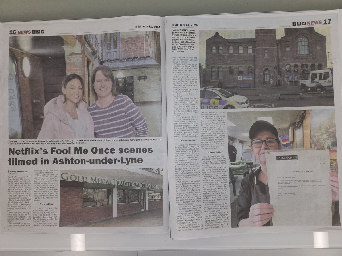 Read all about it! 📰 Check out Fiona's interview with the @newsintameside about our recent appearance in Harlan Coben's Netflix thriller #foolmeonce! Follow the link for the full article! questmedianetwork.co.uk/.../ashton-loc… @TamesideCouncil @oxinnovation
