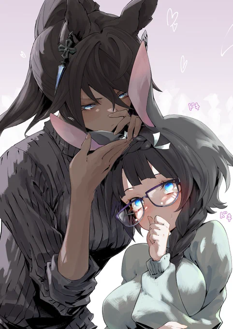 pixivでリクエストいただきましたロブロイとクリスエスです おみみを堪能するらしいです。やらしいね