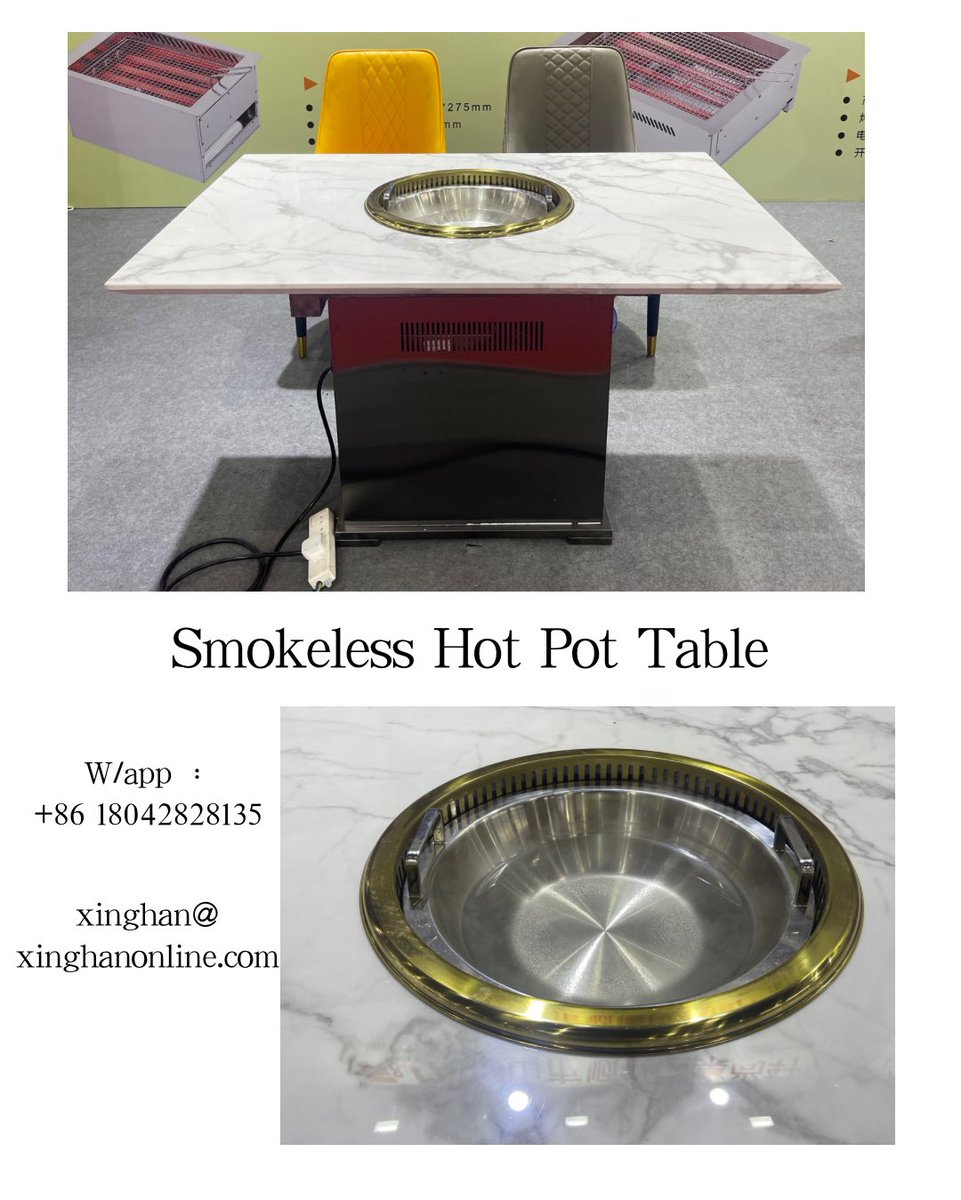 hotpotbbqtable's tweet image. Smokeless hot pot table with UL certificate - xinghanonline 
#ulhotpottable #ulsmokelesshotpottable #hotpottable #smokelesshotpottable #chinahotpottable #ulhotpotequipment #hotpotequipment #smokelesshotpotequipment #hotpotinductioncooker #xinghanonline 
xinghanonline.com/newest-smokele…