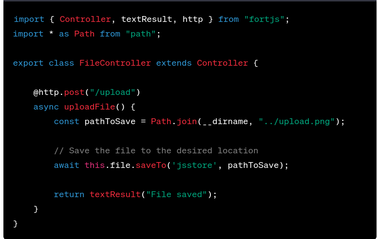 ujjwal_kr_gupta's tweet image. 💻 Effortlessly handle file uploads and save them to your desired location. Kudos to #FortJS for making it so simple! 🙌🎉 #WebDevelopment #CodeMagic #nodejs #opensource #apidevelopment #javascript #typescript