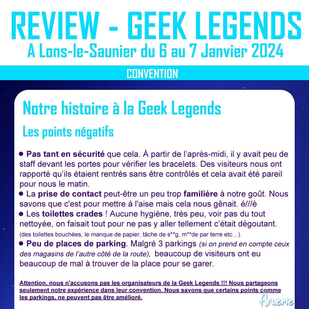 _Arueme_'s tweet photo. Review de la Geek legends !

➡️ Review complète sur notre site internet : https://t.co/1zCqoIWFUf

#arueme #geeklegends #geeklegends2023 #aruemereview #frenchconvention https://t.co/5XY7N7l8k3