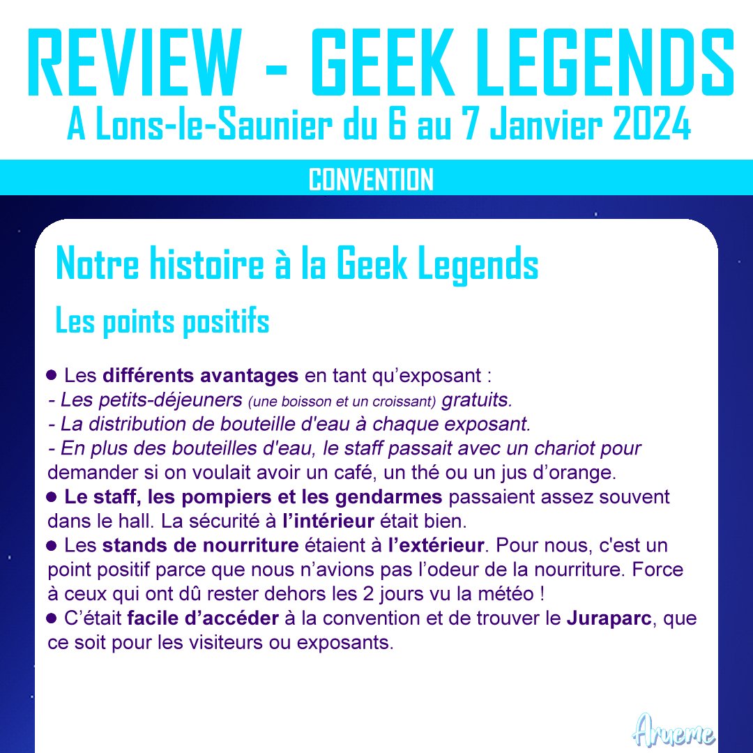_Arueme_'s tweet photo. Review de la Geek legends !

➡️ Review complète sur notre site internet : https://t.co/1zCqoIWFUf

#arueme #geeklegends #geeklegends2023 #aruemereview #frenchconvention https://t.co/5XY7N7l8k3