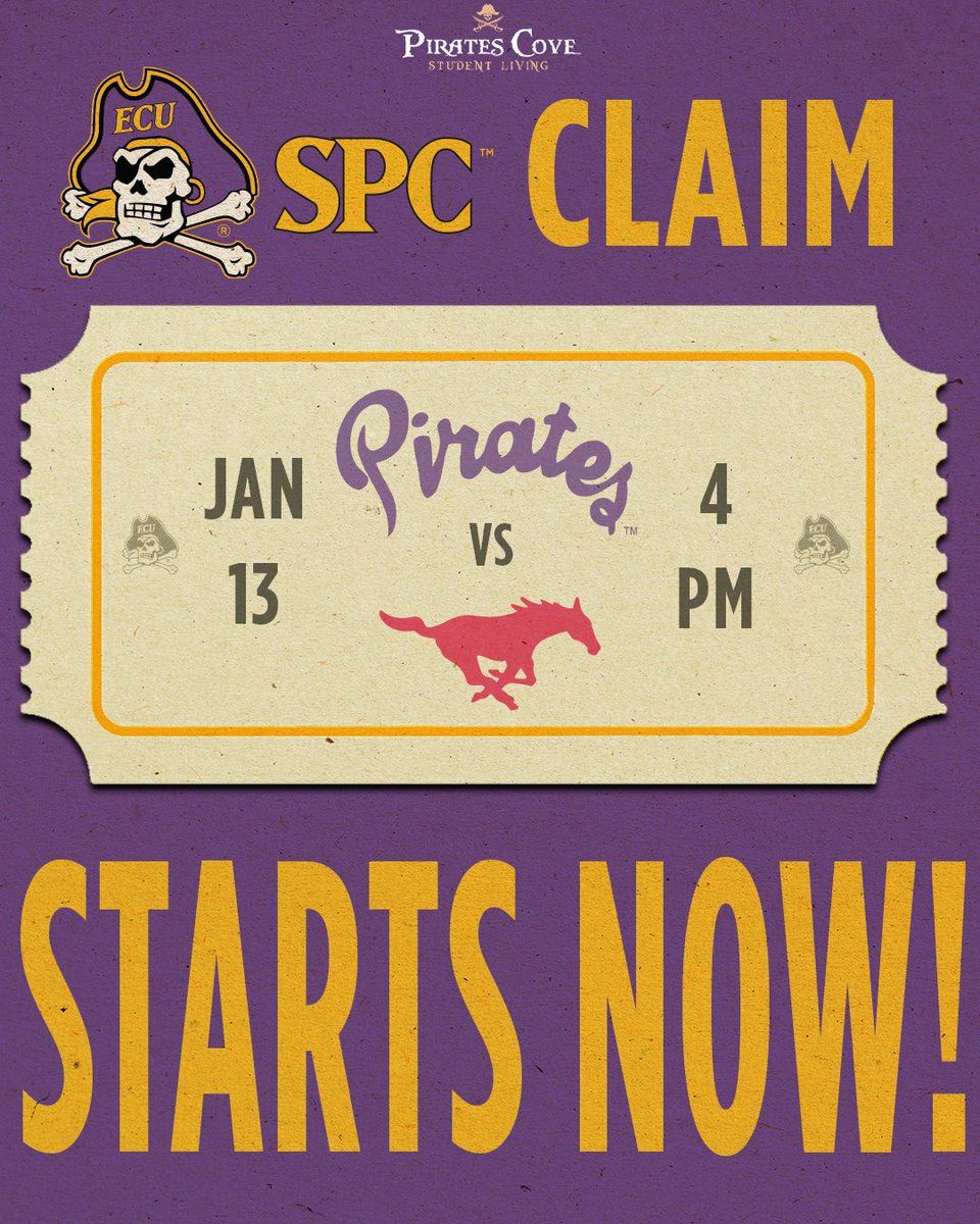 ECUSPC's tweet photo. BIG GAME in Minges this Saturday!
SPC Members can claim tickets now!
Non-SPC will have to wait until tomorrow 10AM
#PackMinges https://t.co/k9WWJbgPsT
