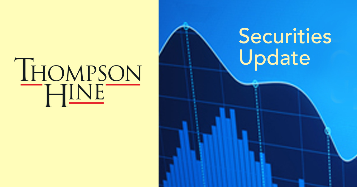 ThompsonHine's tweet photo. Welcome to the winter edition of Securities Quarterly Update. In this edition, we look at recent SEC developments affecting Form 10-K, proxy statements, and other SEC filings; and potential SEC rule changes.

View ➡ https://t.co/ioLde9CBNy

#Form10K #ProxyStatements #SEC https://t.co/jZlzrnBqLX