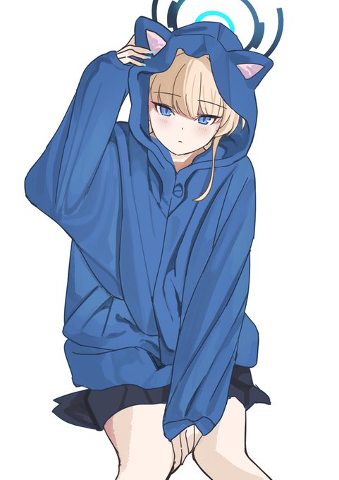 「blue hoodie sitting」 illustration images(Latest)