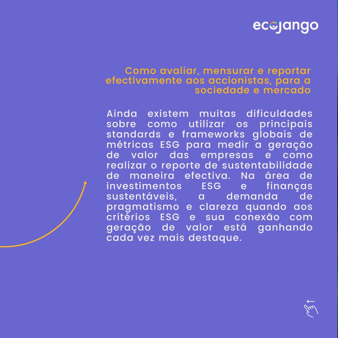 EcoJango's tweet photo. A EcoJango é uma empresa de consultoria em sustentabilidade, especializada em fornecer às organizações, as ferramentas e os conhecimentos especializados de que necessitam para gerir activamente os seus impactos sociais e ambientais.

Entre em contacto e receba ajuda especializada https://t.co/zFyhrNDTiw