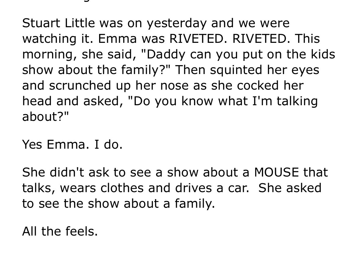 hammradio's tweet image. Found this in an email to my wife years ago:

#stuartlittle #family