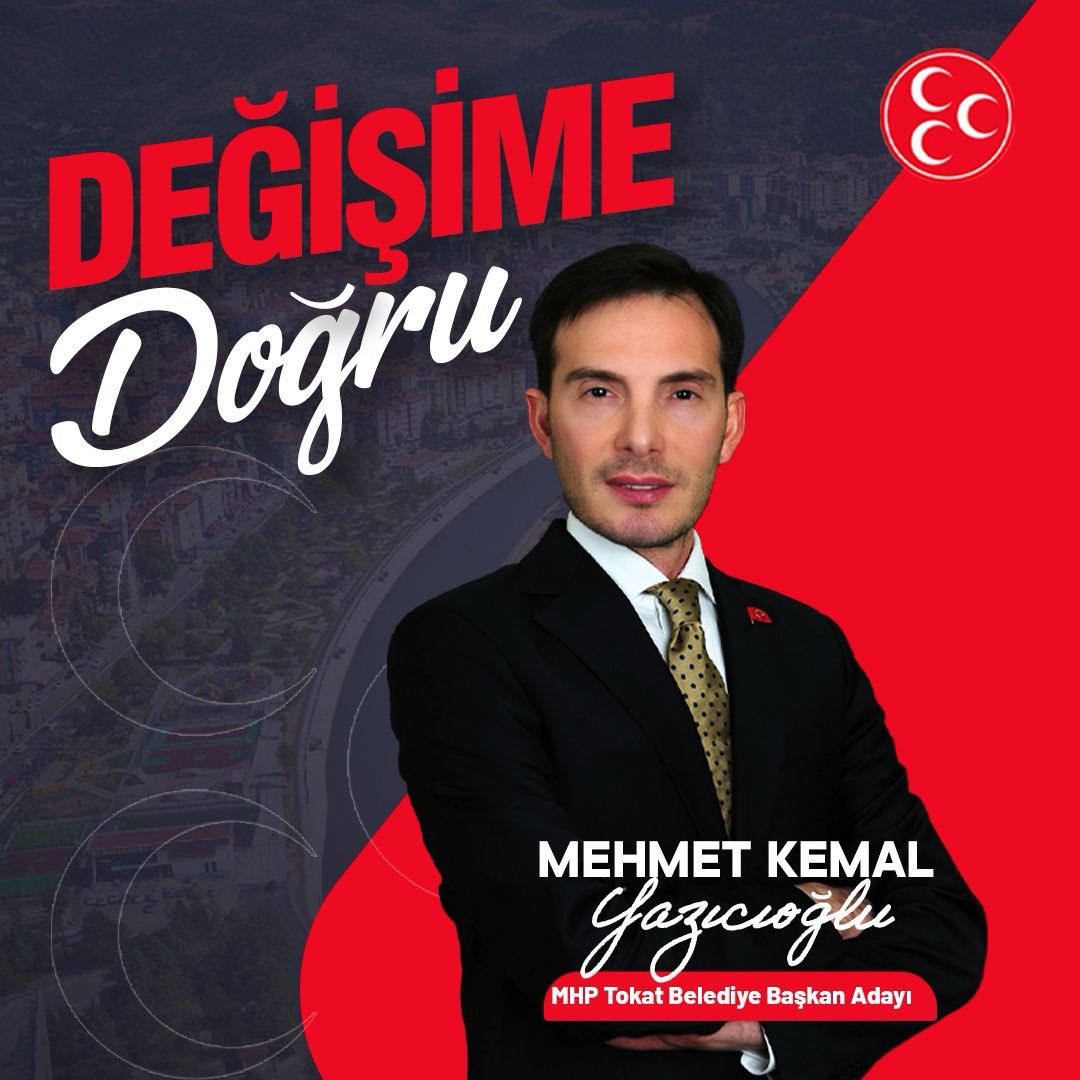 Genel Başkanımız Sayın Devlet Bahçeli’nin tensipleriyle TOKAT BELEDİYE BAŞKAN ADAYIMIZ olarak Merhum Valimiz Recep Yazıcıoğlu’nun emaneti ve evladı Mehmet Kemal Yazıcıoğlu (<a href="/mkyazicioglutr/">Mehmet Kemal Yazıcıoğlu</a> ) olarak belirlenmiştir.
Muhterem genel başkanımıza teşekkür ediyor,
Değerli Adayımız ve