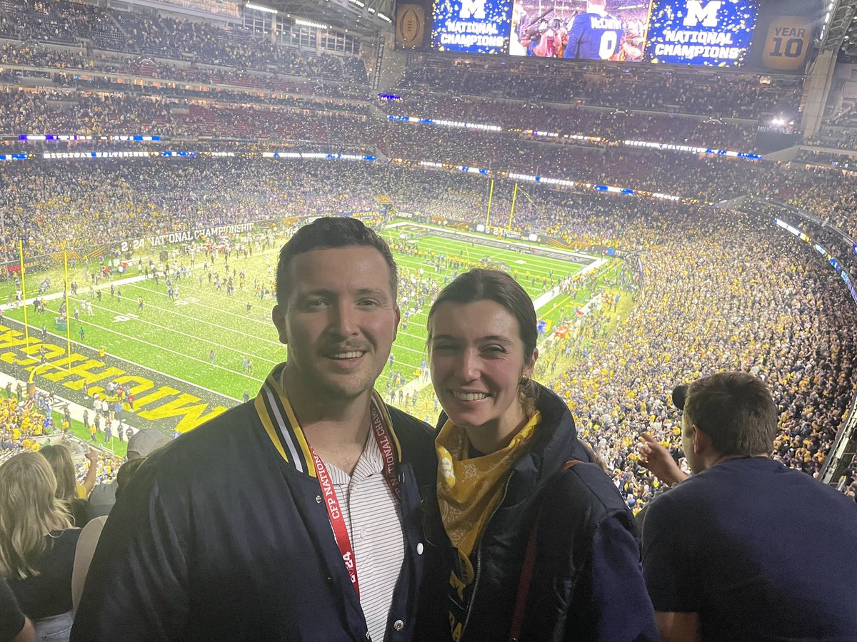 CamJHWalker's tweet photo. I came to Ann Arbor in 2021 when @UMichFootball fresh off a 2-4 season. If you told me I’d watch 3 straight wins against OSU, 3 B1G titles, 3 CFP trips, and a National Championship I would’ve called you insane.

I will remember the last two weeks for the rest of my life. #GoBlue https://t.co/qQumQCHfYv