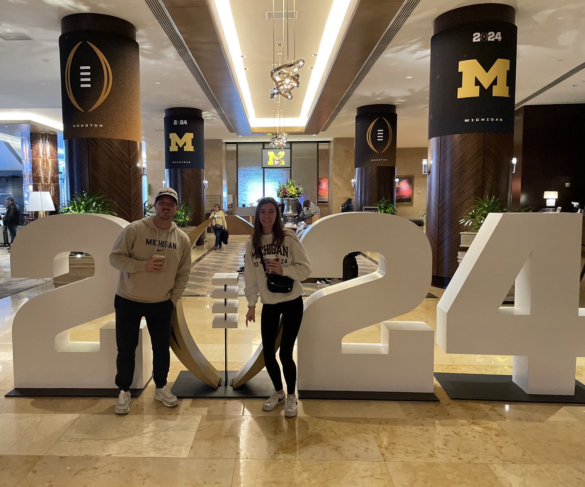 CamJHWalker's tweet photo. I came to Ann Arbor in 2021 when @UMichFootball fresh off a 2-4 season. If you told me I’d watch 3 straight wins against OSU, 3 B1G titles, 3 CFP trips, and a National Championship I would’ve called you insane.

I will remember the last two weeks for the rest of my life. #GoBlue https://t.co/qQumQCHfYv