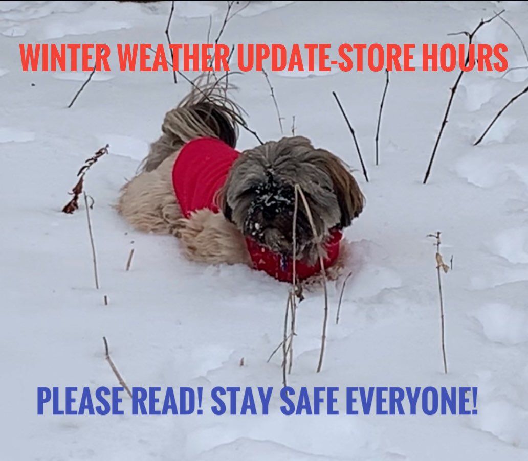 🚨 WINTER WEATHER UPDATE! with the new snow storm coming tonight into tomorrow we will likely be closed Friday January 12th at both locations! 🚨

Check Facebook, Instagram or our website for updates, or call if you get the voicemail we are not there, and closed!